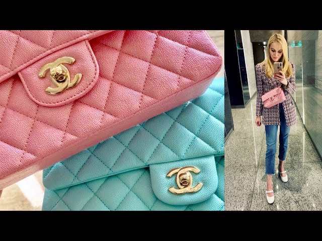 Chanel Iridescent Pink Bag  Chanel Small vs Medium Classic Flap 