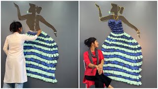 She is making a beautiful dancing girl on a wall | DIY dancing girl diy craft | Beautiful paper idea