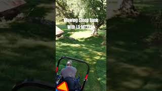LS MT225s Mows Steep Bank #mallard5farmhouse #lstractor #tractor #mowing