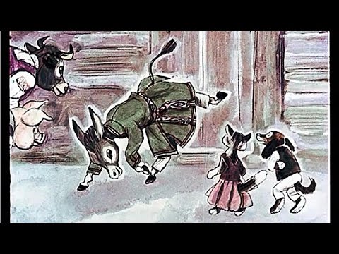 █ Сказка. Волк в гостях. (озвученный диафильм сказка и мультфильм).