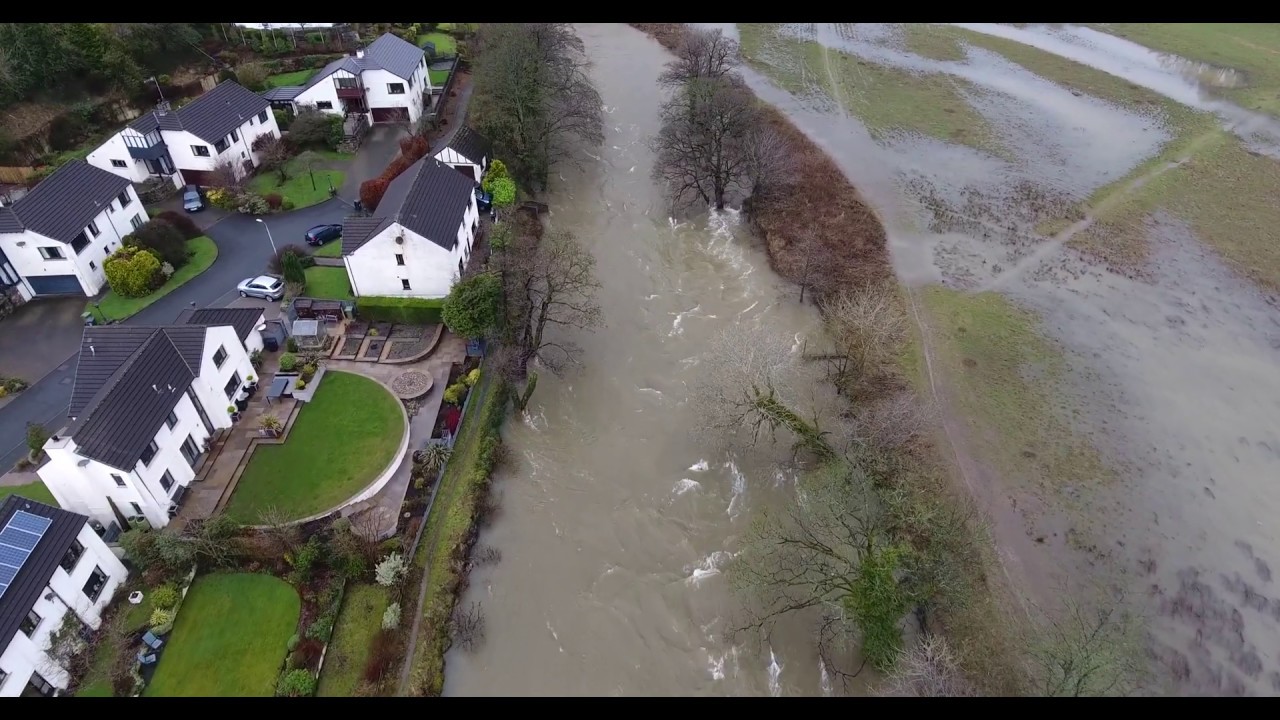 Kendal flood, afterflood Kentrigg, River Kent, Phantom DJI 4, 4K