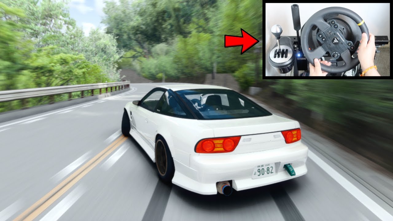 Assetto Corsa Drifting Nissan 180SX At Tsukuba Fruits Line Steering 