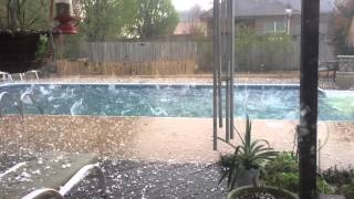 HUGE Hail Stones Slam Into My Pool (Bryant, AR)