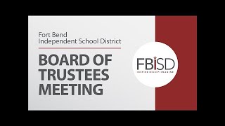 December 13, 2021 - Regular Business Meeting | FBISD Board of Trustees