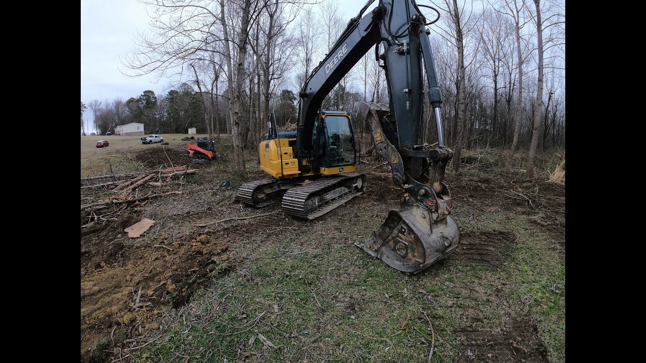 Land Clearing John Deere 130g and Kubota SVL95 - YouTube