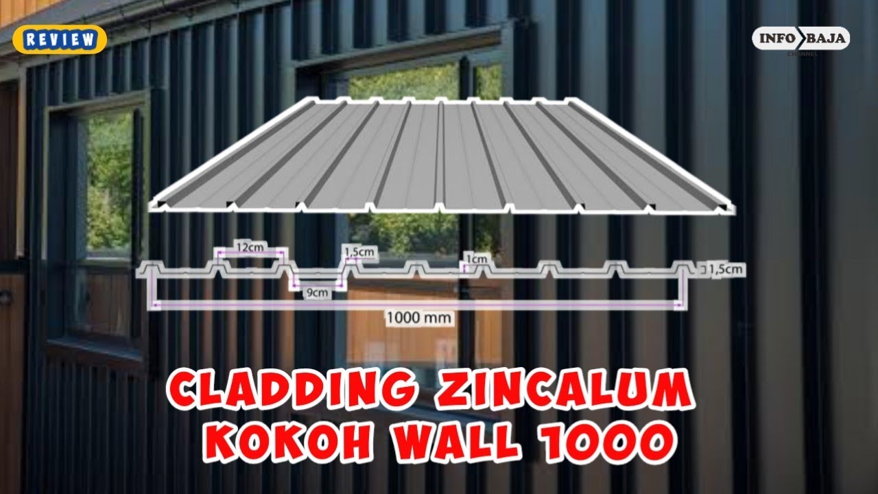 Cladding/panel dinding zincalume kokoh wall 1000mm