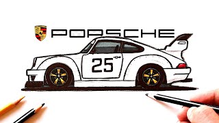 How to draw a Porsche | car drawing | Drawing lessons