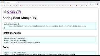 🌱스프링 부트와 몽고DB #MongoDB #NoSQL
