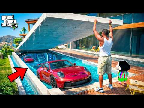 Franklin and Shinchan Found a Secret Garage in Swimming Pool | GTA 5 Malayalam |
