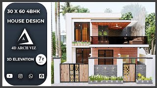 1800 Sqft 30 x 60  4 Bedroom house design With Plan