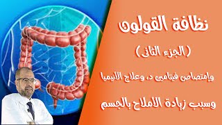 نظافة القولون (الجزء الثانى) وإمتصاص فيتامين د, وعلاج الأنيميا, وسبب زيادة الأملاح بالجسم