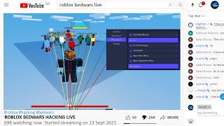 I found a streamer HACKING on Roblox Bedwars LIVE..