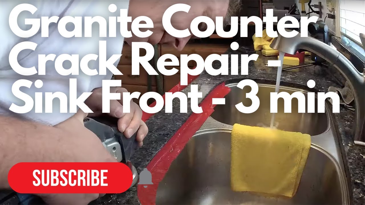 Granite Counter Crack Repair in front of sink 