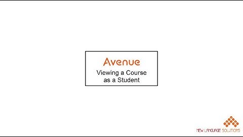 Viewing a course as a Student  Avenue 4 5  Video Tutorial