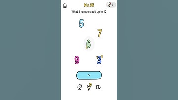 Brain Out Level 36 What 3 numbers add up to 12