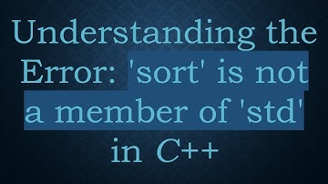Understanding the Error: 