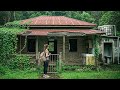 Young girl repairs abandoned house, bathroom and water tank into new house || From start to finish