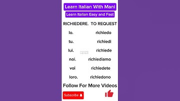 Richiedere -TO Request - Italian verb  #shorts #learnitalian #italiaonline #education #learn