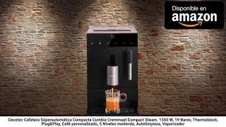 Cecotec Cafetera súper automática Cumbia Cremmaet Compact Steam. 1350W, 19  bares, Thermoblock, Plug&Play, Café personalizado, 5 niveles molienda, Auto