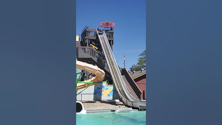 Bella going down the slide at Wild Water Adventure...