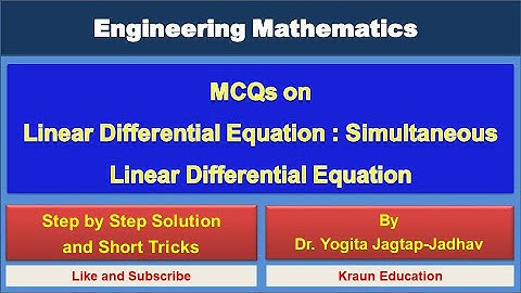 Multiple Choice Question MCQ-Linear Differential Equation-Simultaneous Linear Differential Equation