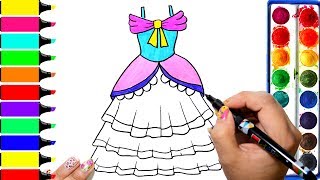 Barbie Dress Coloring Page | Learn Colors For Girls