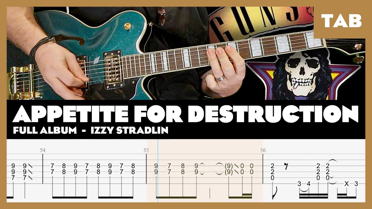 Guns N' Roses - Appetite For Destruction - Full (Izzy only) - Guitar Tab | Lesson | Cover | Tutorial