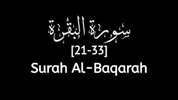 سورة البقرة 2 [21-33] - ياسر الدوسري