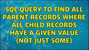 SQL query to find all parent records where all child records have a given value (not just some)