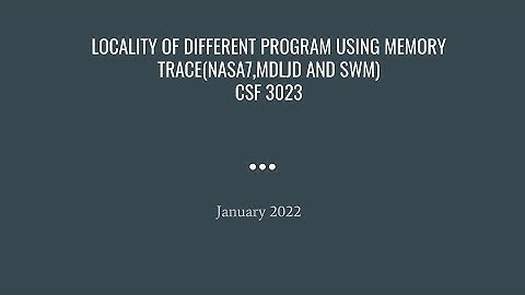 Locality of Different Program Using Memory Traces (NASA7, MDLJD & SWM) (Presentation Video)