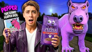 DEV MOR KÖPEK PEPPER ÇOK AÇ! | Pepper the Giant Purple Dog Türkçe