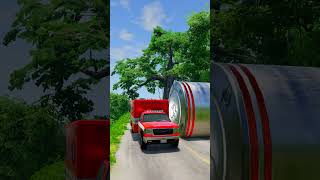 Cars vs Giant Pit Bollards! Who Can Survive? #beamngdrive #simulation #shorts
