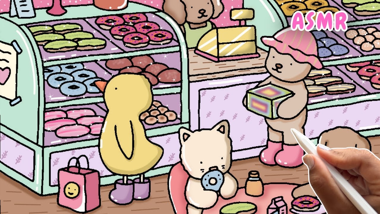 (eng) ASMR🎧 Colorindo Bobbie Goods no iPad | 🍩Tema Bakery Fofa ✨ Arte Digital Cozy