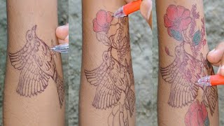 Beautiful birds and flower tattoos designs ! new birds tattoo ideas for women