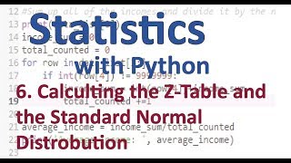 Calculating the Z-Table and the Standard Normal Distribution with Python
