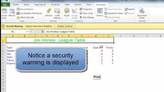 MS Excel 2010:Using Macros