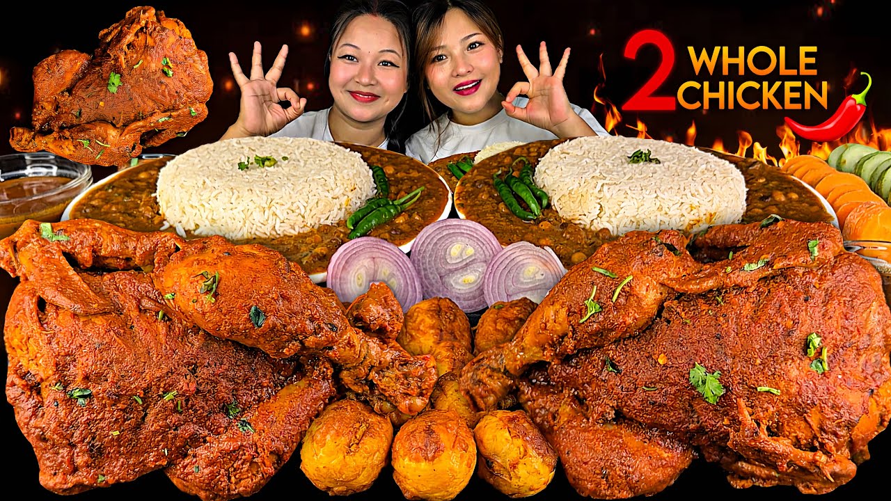 SPICY 2 WHOLE CHICKEN CURRY🔥😱SPICY EGG CURRY🌶️WITH RICE & EXTRA GRAVY MUKBANG | NEPALI MUKBANG |