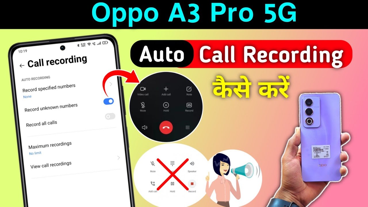 oppo a3 pro 5g call recording setting
