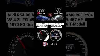 Audi RS4 B8 Avant Quattro 450 HP vs Mercedes AMG C63 C204 457 HP #acceleration #vmaxgermany