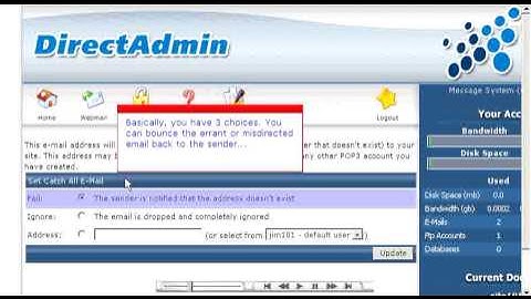 Creating a default (catchall) email account in Direct Admin