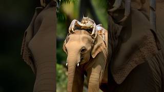 A beautiful coconut crab rides an elephant #beautifulview #crabvideos #elephantvideos