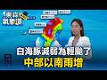 白海豚減弱為輕颱了！北台可望趨緩 中部以南雨增【東森氣象讚】