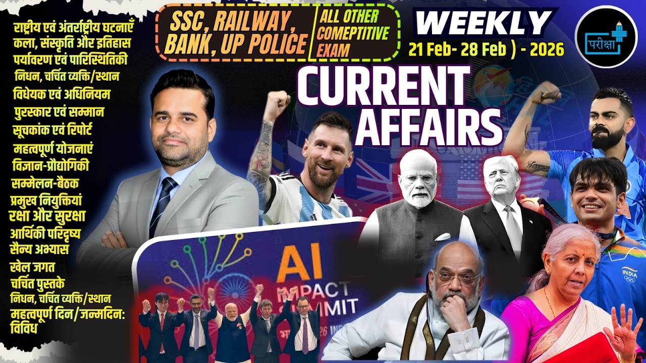 Weekly Current Affairs 2026 🔥 February 2026, SSC, Bank, Railway & All One Day, Exams Current Affairs