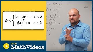 How to make a piecewise function continous by finding the value k