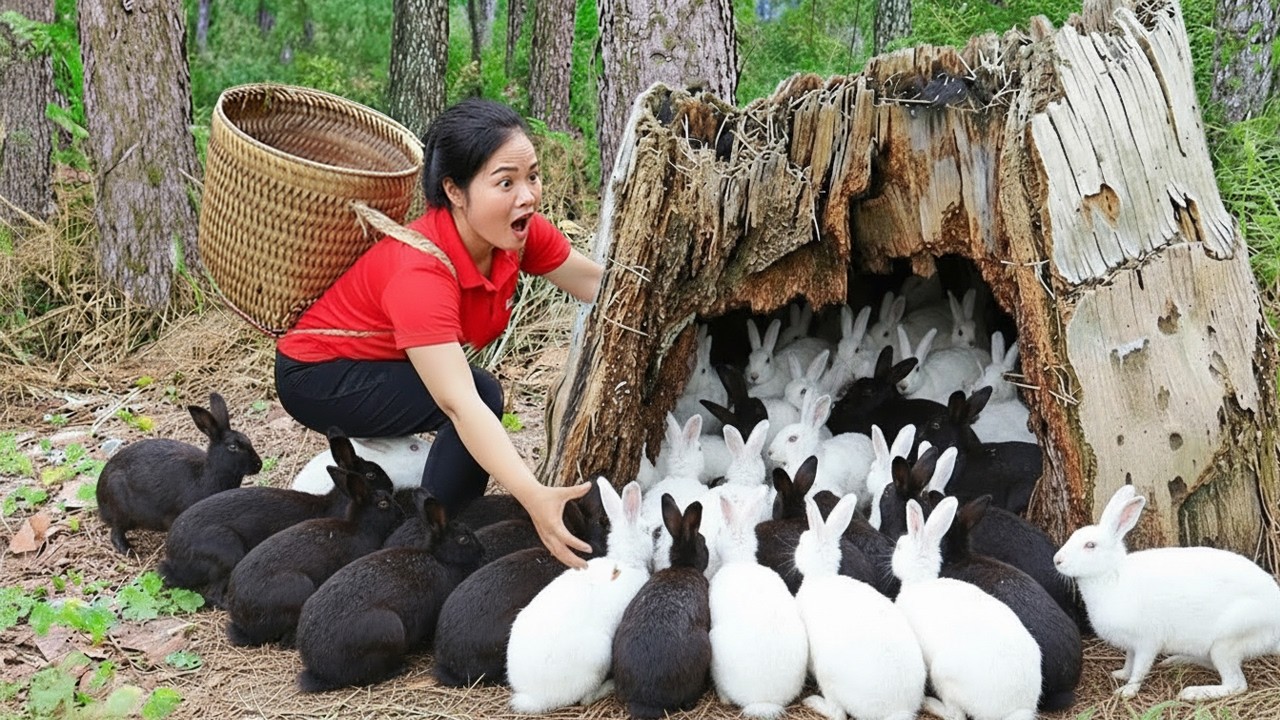 Harvest 1000+ Wild Rabbits in the Deep Forest & Bring to Local Market | Living Close to Nature