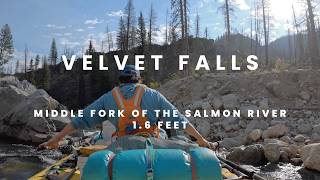 Rowing Velvet Falls on the Middle Fork of the Salmon at 1.6 Feet