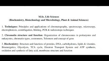 CUCET 2021|MSC.life science syllabus and books for each and every topic