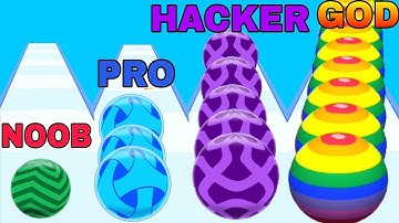 NOOB VS PRO VS HACKER VS GOD in Ball Rush 3D