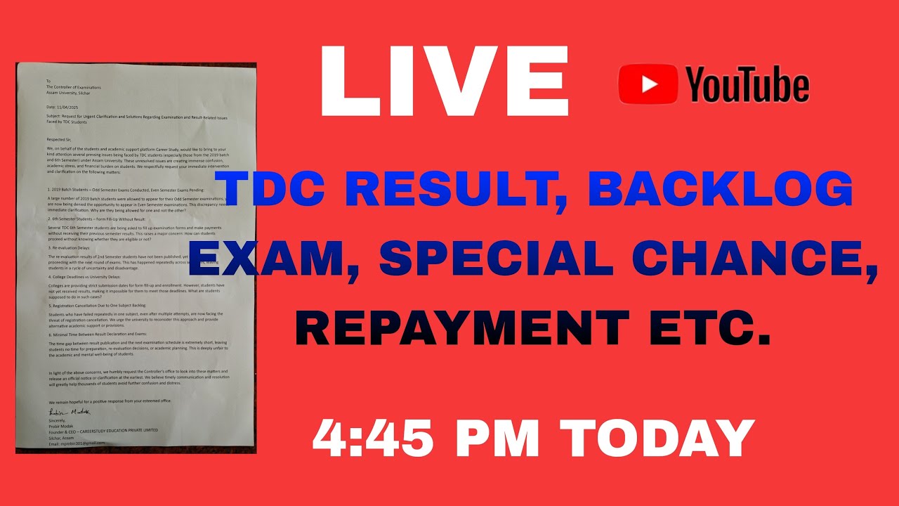 Tdc Course Problem TDC RESULT | BACKLOG | SPECIAL CHANCE | FEES PAYMENT PROBLEM ...
