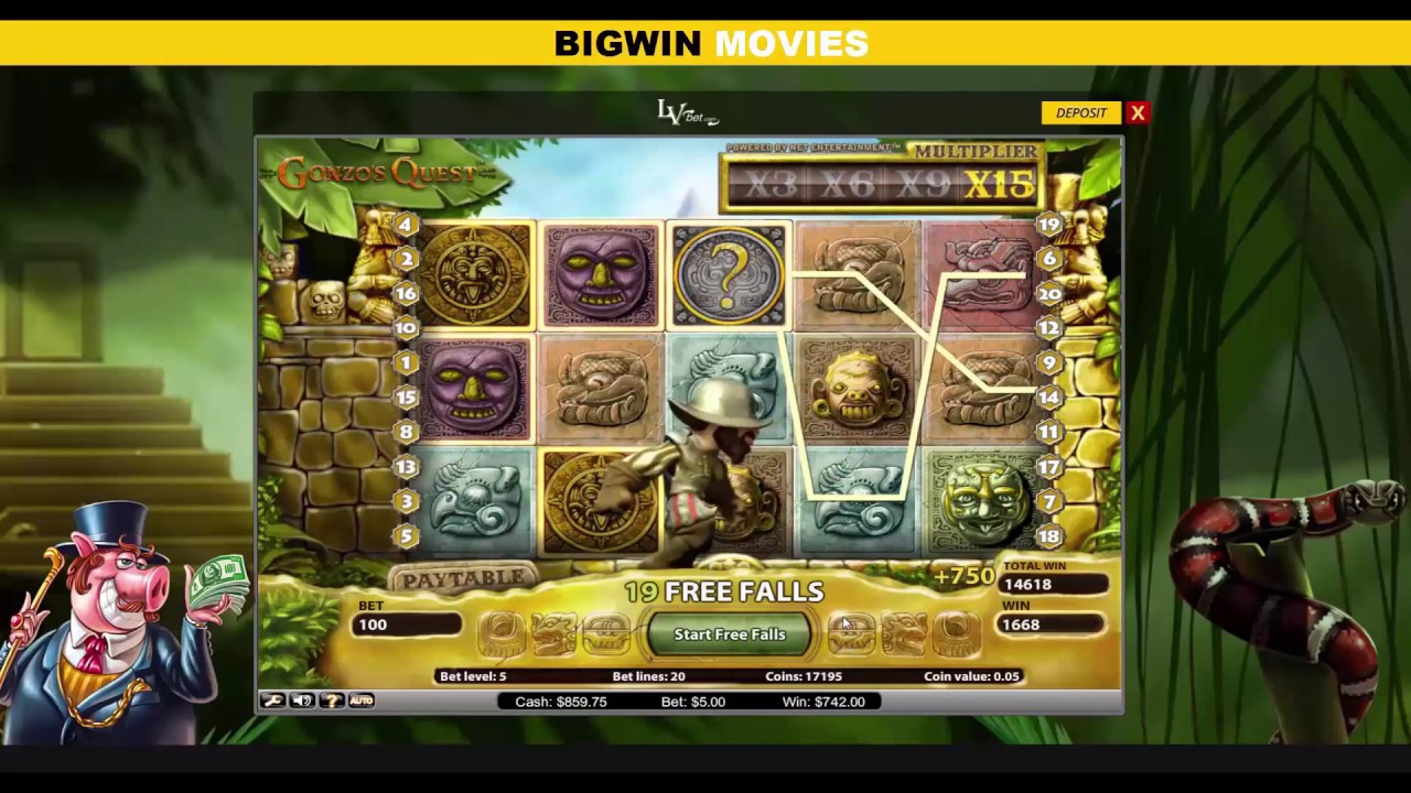 Gonzo Quest 5$ bet  x275 multiple